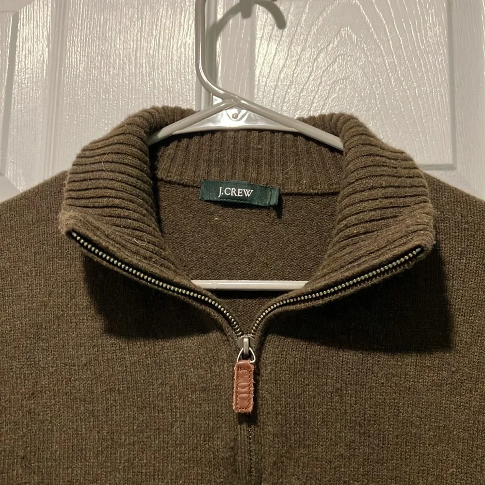 J. Crew Men's Brown Sweater lambswool style 70737 large dark academia 1/4 zip